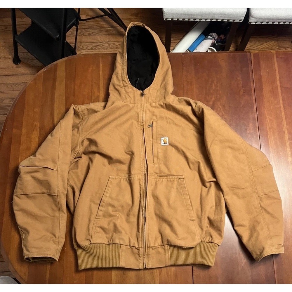 Carhartt Full Swing Loose Fit Washed Duck Fleece Line Active Jacket XXL Brown